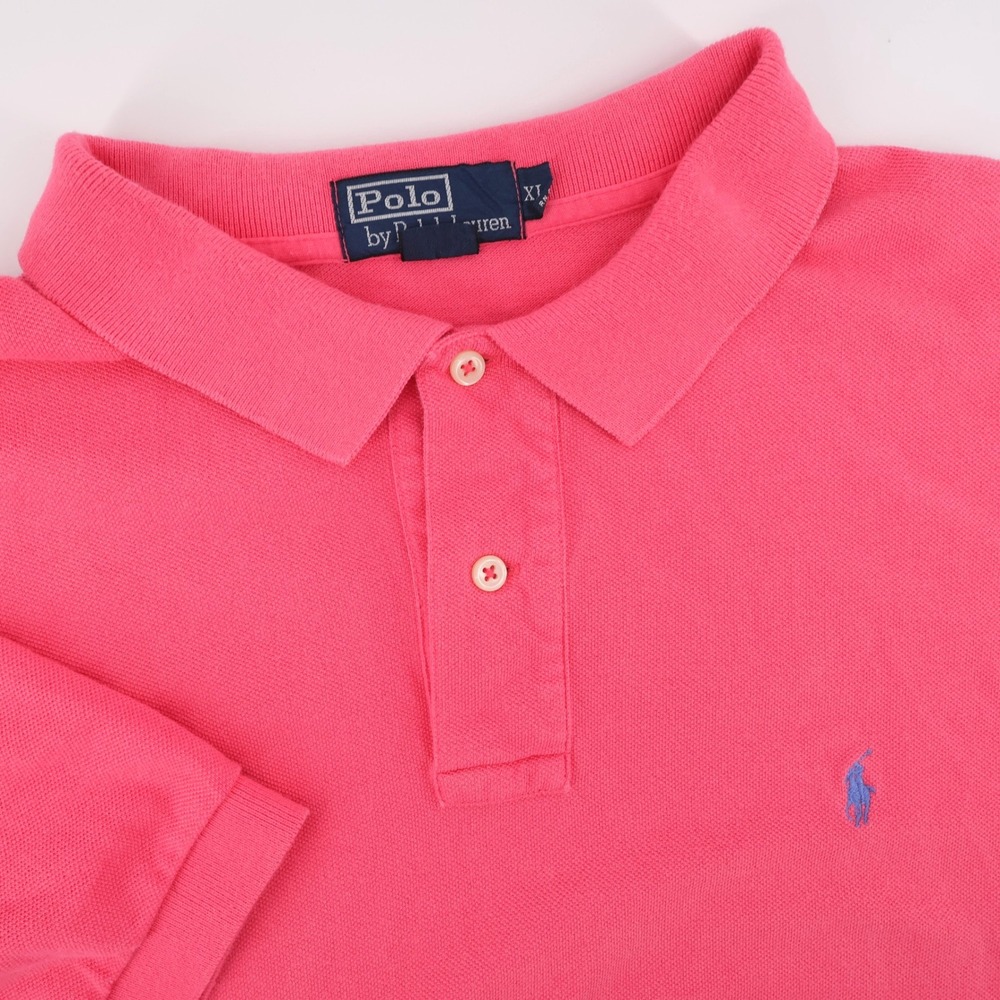 Polo Ralph Lauren Classic Pique Polo Shirt Pink Short Sleeve Mens XL